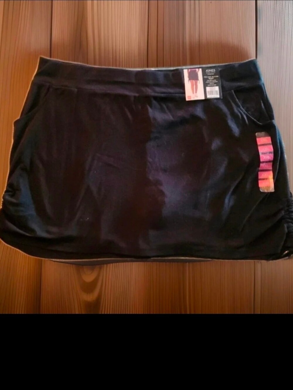 Jones New York Black Mid Length Side Ruched Skort Athletic Casual Formal XXL